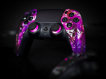 Custom Controller OMGN Purple Lava leuchtend Forderansicht 